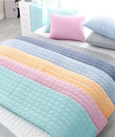 Tấm trải giường chất mát Harmonydeco màu paste 150x200cm